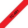 Brother Schriftband TC-491 (lam.) Schwarz auf Rot 9mm x 7,7m Brother - Weiß, Rot - Rolle (0,9 cm x 7,7 m) 1 Stck. Druckerband - für P-Touch PT-15, PT-20, PT-2000, PT-3000, PT-500, PT-5000, PT-6, PT-8, PT-8E