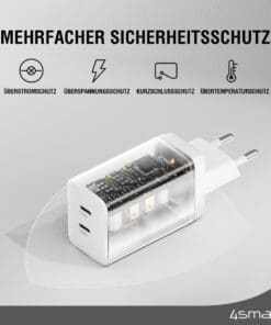 4smarts Ladegerät PDPlug Dual 45W GaN 2xC, weiß 4smarts Ladegerät PDPlug Dual 45W GaN 2xC, weiß – Bild 4