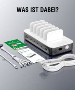 4smarts Ladestation Team 100W 5C/1A inkl. 6 Kabel, spacegrau 4smarts Ladestation Team 100W 5C/1A inkl. 6 Kabel, spacegrau – Bild 6