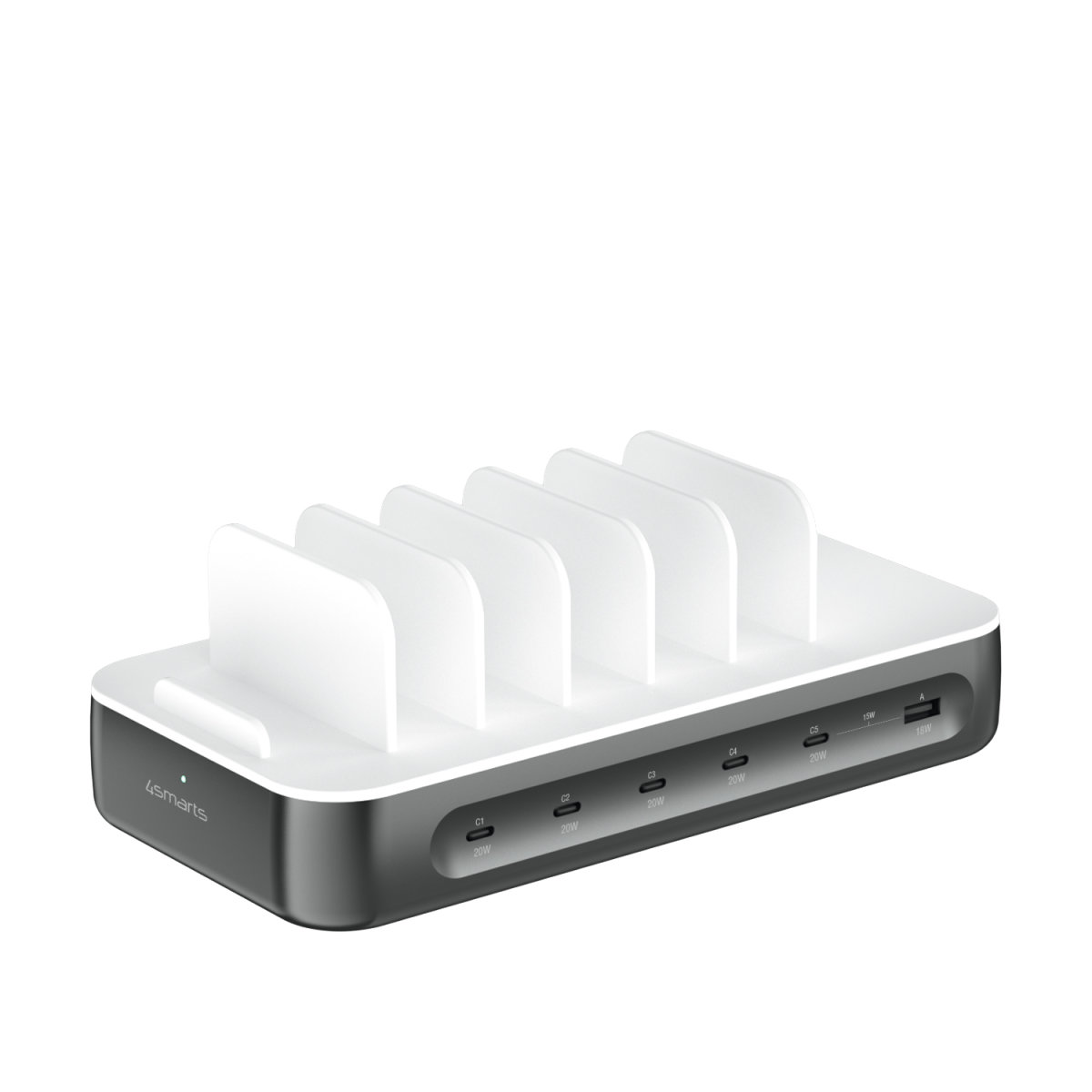 4smarts Ladestation Team 100W 5C/1A inkl. 6 Kabel, spacegrau 4smarts Ladestation Team 100W 5C/1A inkl. 6 Kabel, spacegrau – Bild 2