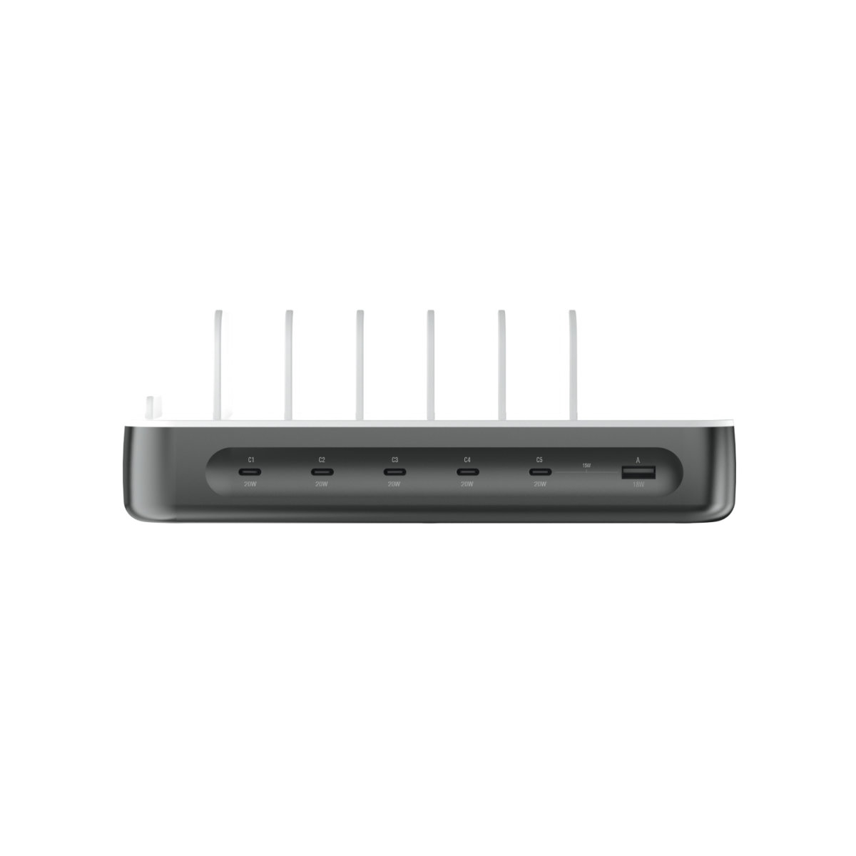 4smarts Ladestation Team 100W 5C/1A inkl. 6 Kabel, spacegrau 4smarts Ladestation Team 100W 5C/1A inkl. 6 Kabel, spacegrau – Bild 3
