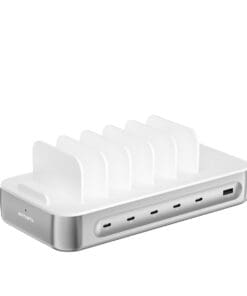 Alternative view of 4smarts Ladestation Team 100W 5C/1A inkl. 6 Kabel, silber