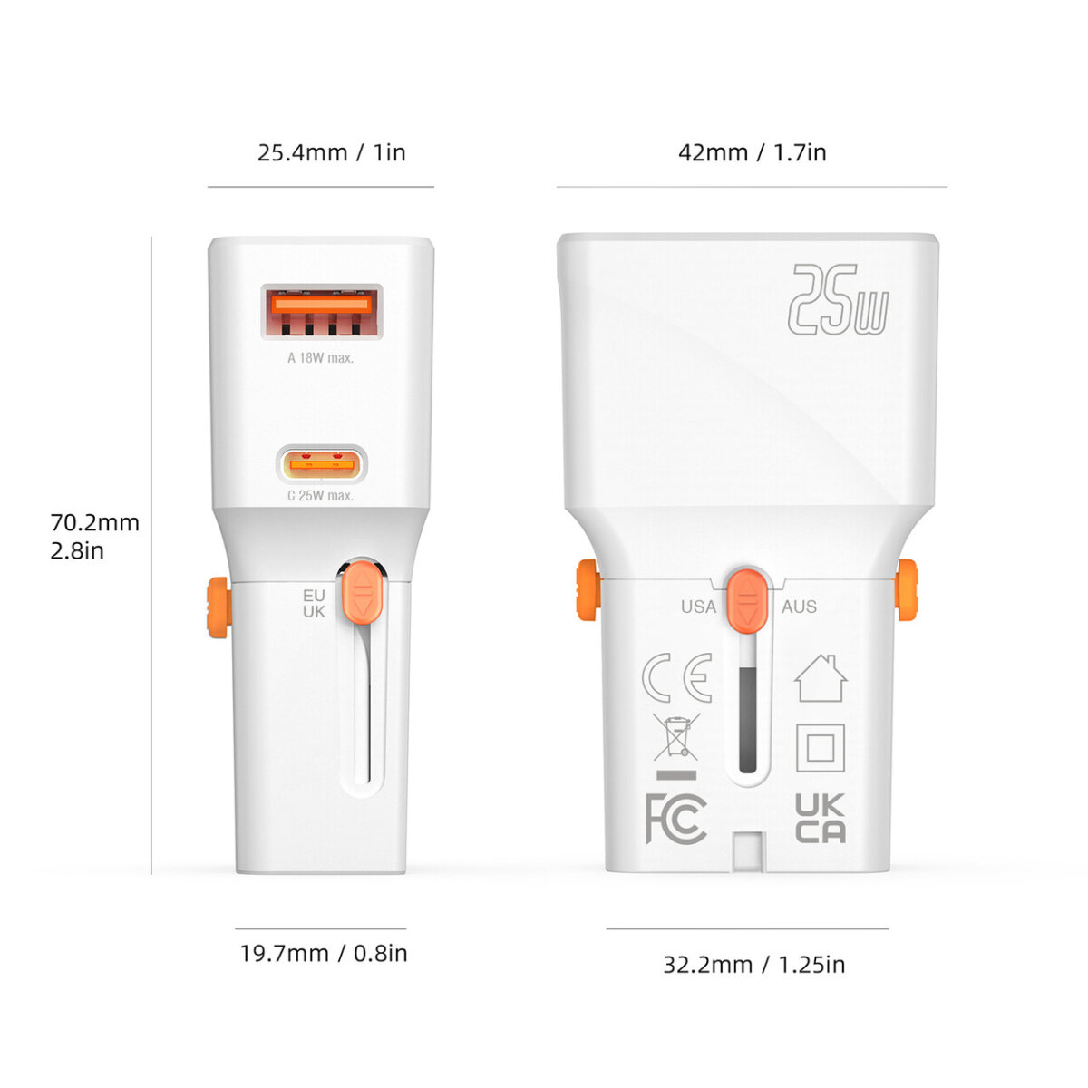 4smarts Weltreiseadapter Nomad Pocket 25W, weiß 4smarts Weltreiseadapter Nomad Pocket 25W, weiß – Bild 5
