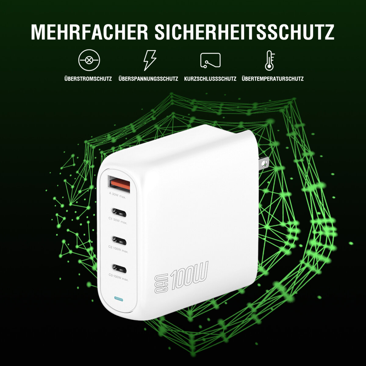 4smarts Ladegerät GaN Flex Pro 100W 3 USB-C+1 USB-A, Travel 4smarts Ladegerät GaN Flex Pro 100W 3 USB-C+1 USB-A, Travel – Bild 6