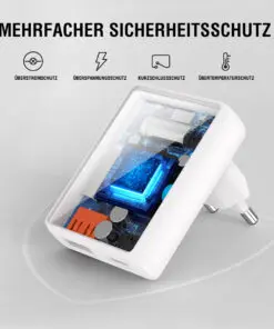 Alternative view of 4smarts Netzladegerät FlatPlug Duos 20W GaN 1C+1A, weiß