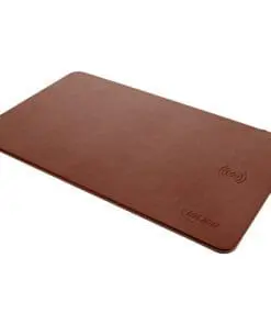 InLine® Maus-Pad, Wireless Charging (Qi), Kunstleder, 370x225x7mm, braun