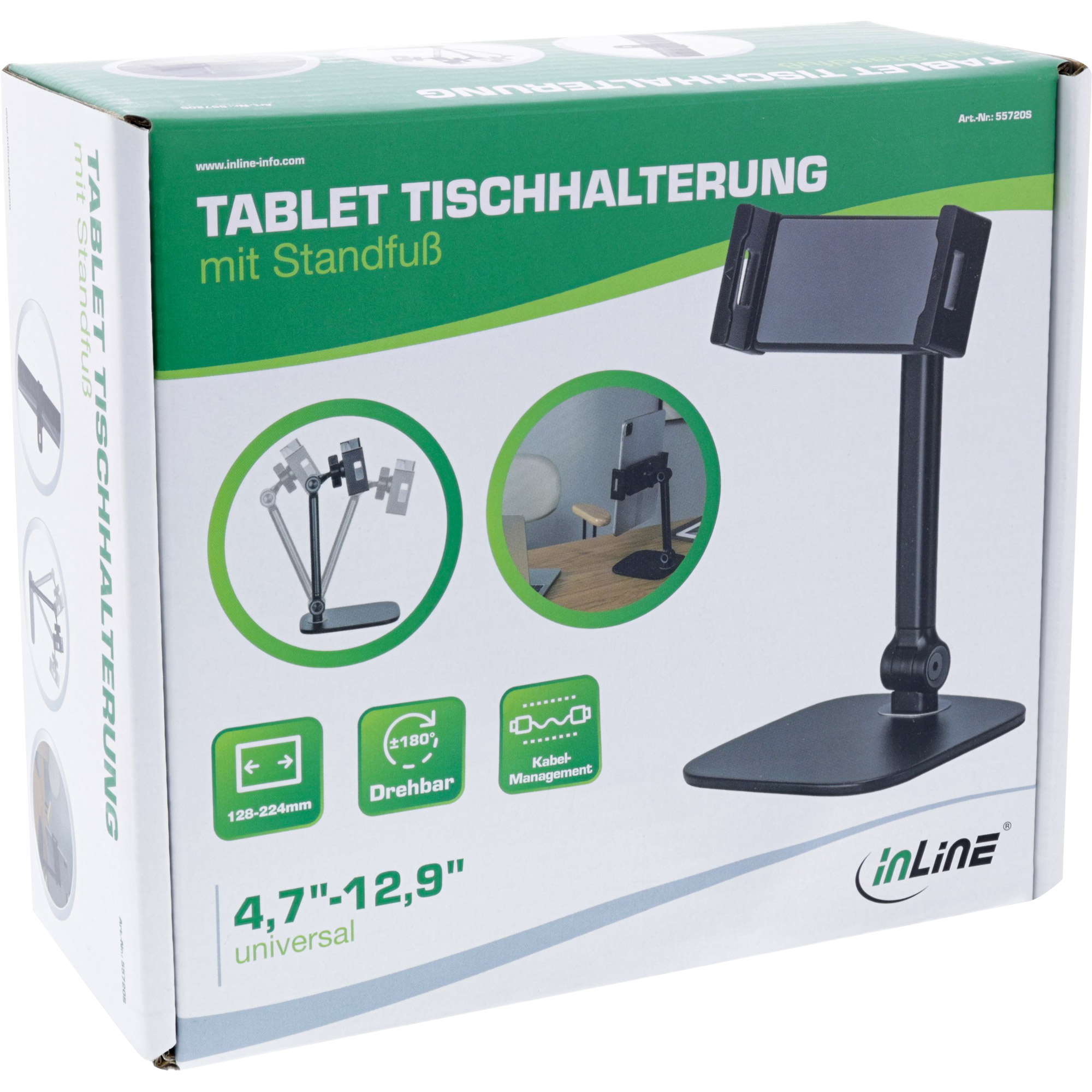 InLine® Tablet Tischhalterung mit Standfuß, bis 12,9", schwarz InLine® Tablet Tischhalterung mit Standfuß, bis 12,9", schwarz – Bild 10