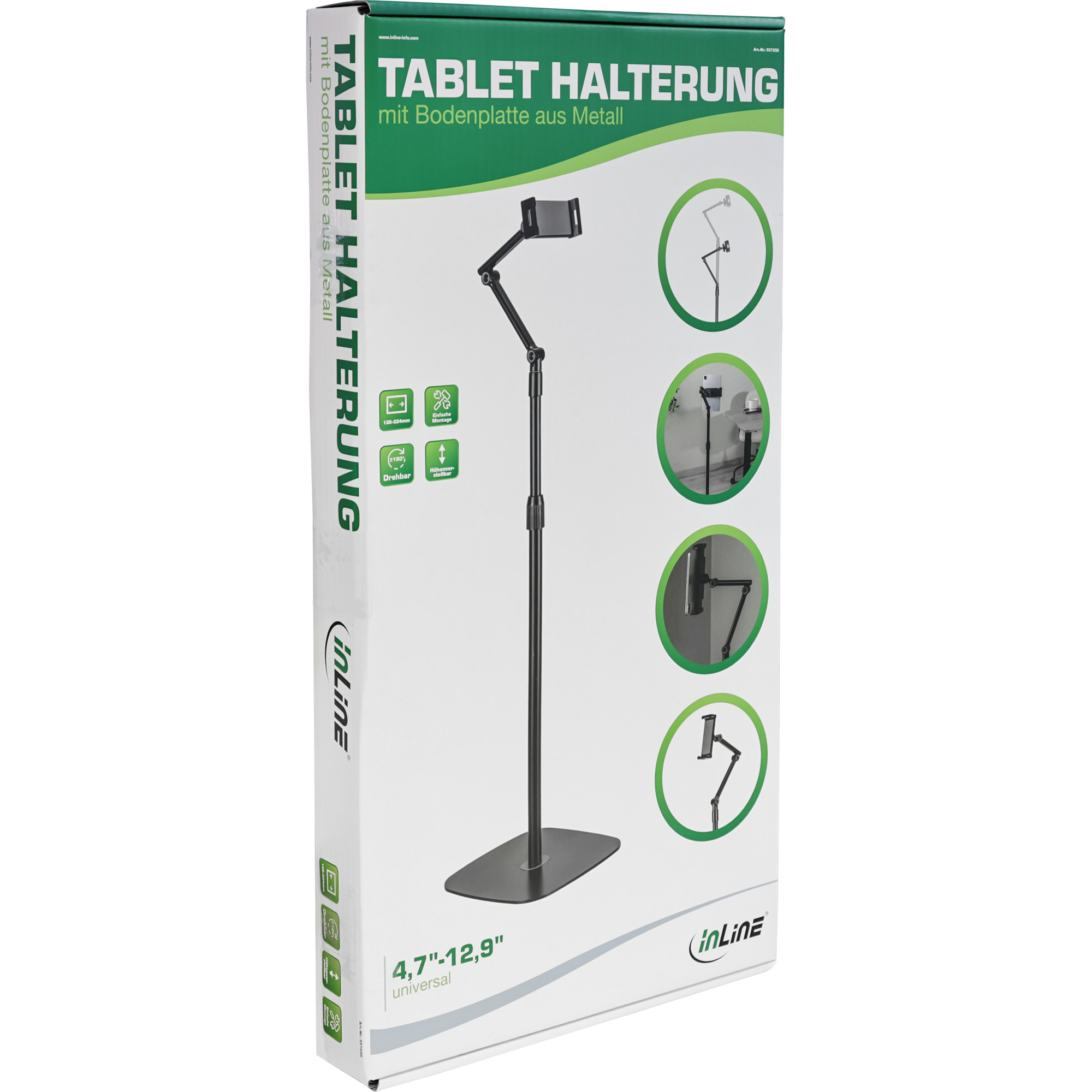 InLine® Tablet Bodenständer Halterung mit Bodenplatte, bis 12,9", schwarz InLine® Tablet Bodenständer Halterung mit Bodenplatte, bis 12,9", schwarz – Bild 10