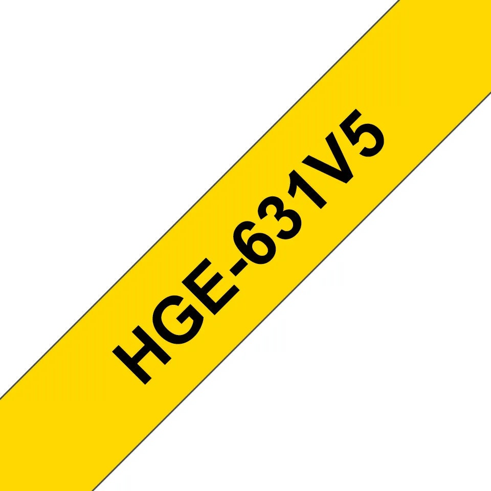 Schriftband HG-631V5 (5 Stk) Schwarz auf Gelb 12mm x 8m Schriftband HG-631V5 (5 Stk) Schwarz auf Gelb 12mm x 8m