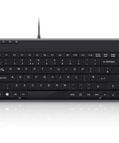 Perixx PERIBOARD-409 P, DE, Mini PS/2-Tastatur, schwarz, schwarz
