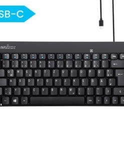 Perixx PERIBOARD-422 DE, Mini USB-C Tastatur kabelgebunden, schwarz