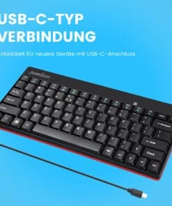 Alternative view of Perixx PERIBOARD-422 DE, Mini USB-C Tastatur kabelgebunden, schwarz