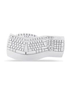 PERIXX PERIBOARD-612W DE, ergonomische Tastatur, Dualmodus, Funk/Bluetooth, Windows/Mac, weiß