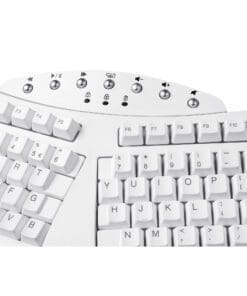 Alternative view of PERIXX PERIBOARD-612W DE, ergonomische Tastatur, Dualmodus, Funk/Bluetooth, Windows/Mac, weiß