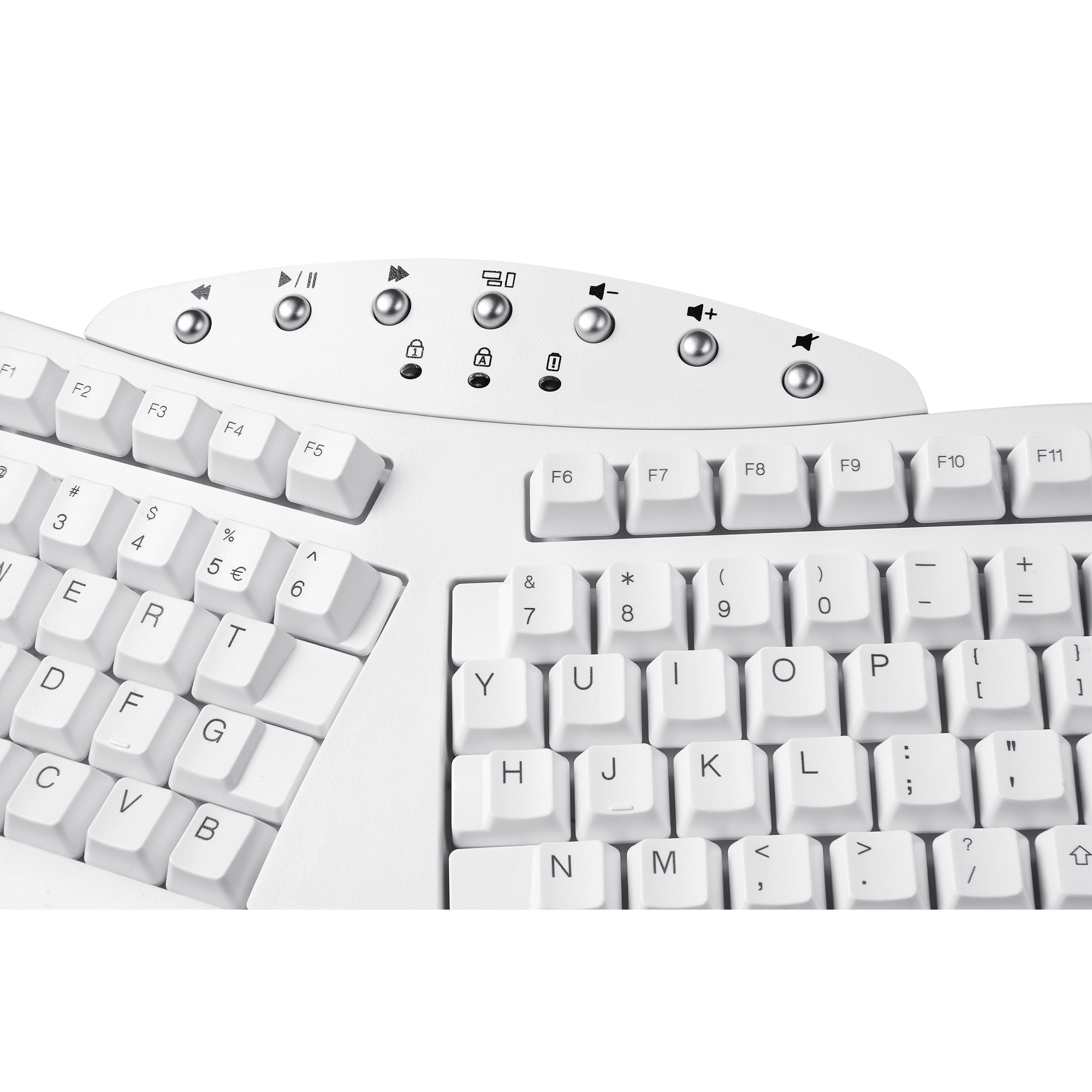 PERIXX PERIBOARD-612W DE, ergonomische Tastatur, Dualmodus, Funk/Bluetooth, Windows/Mac, weiß PERIXX PERIBOARD-612W DE, ergonomische Tastatur, Dualmodus, Funk/Bluetooth, Windows/Mac, weiß – Bild 2