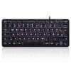 Perixx PERIBOARD-332B DE, Mini-Tastatur, USB kabelgebunden, Hintergrundbeleuchtung, schwarz
