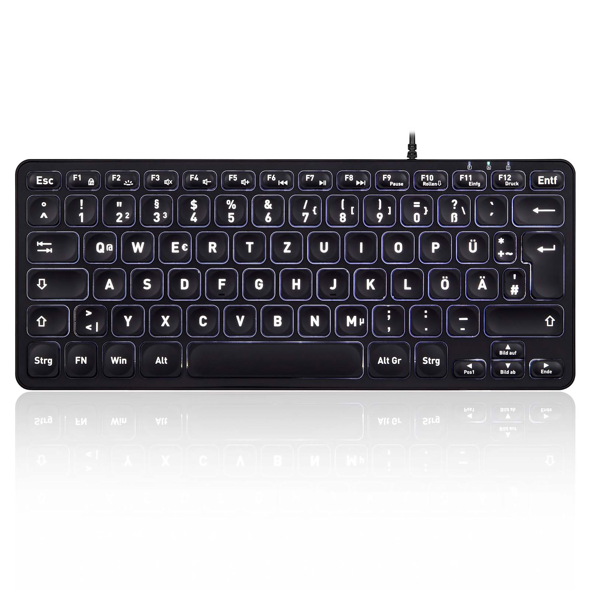 Perixx PERIBOARD-332B DE, Mini-Tastatur, USB kabelgebunden, Hintergrundbeleuchtung, schwarz Perixx PERIBOARD-332B DE, Mini-Tastatur, USB kabelgebunden, Hintergrundbeleuchtung, schwarz