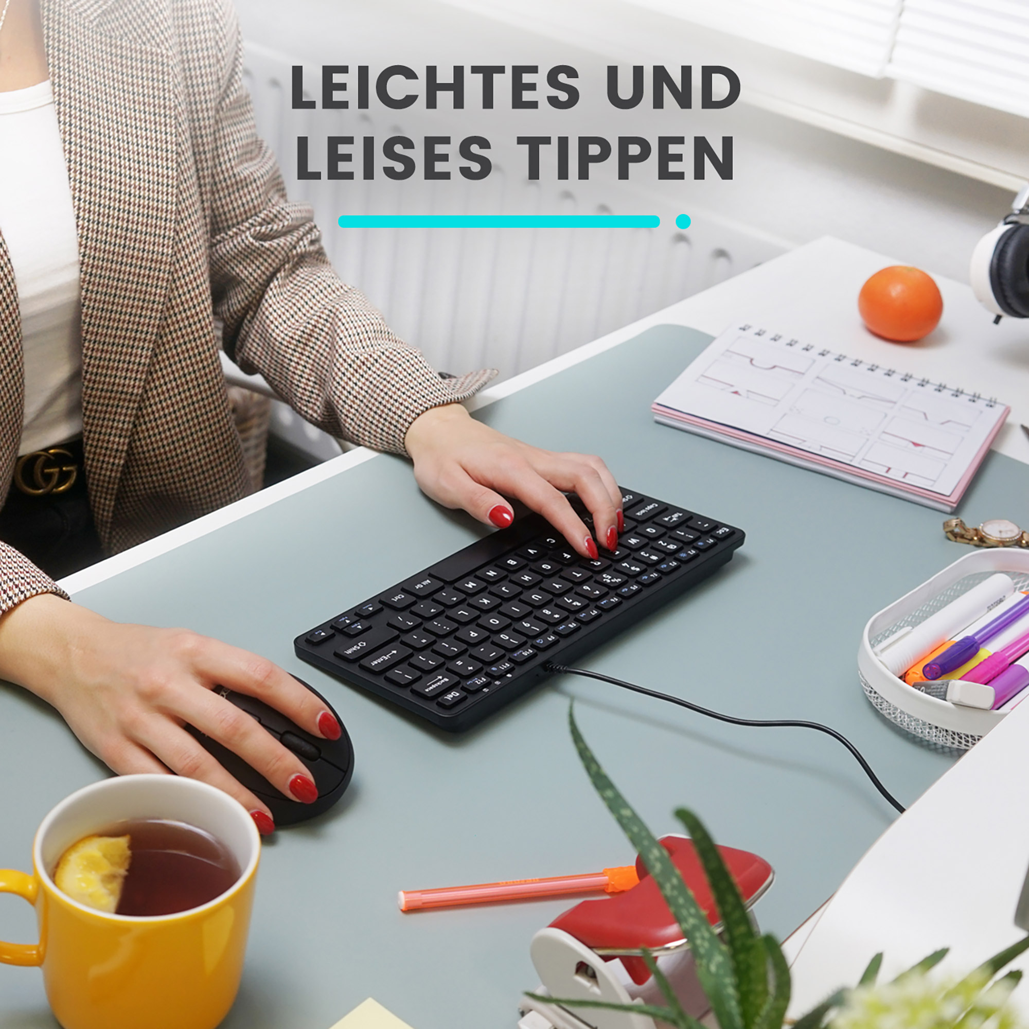 Perixx PERIBOARD-332B DE, Mini-Tastatur, USB kabelgebunden, Hintergrundbeleuchtung, schwarz Perixx PERIBOARD-332B DE, Mini-Tastatur, USB kabelgebunden, Hintergrundbeleuchtung, schwarz – Bild 3