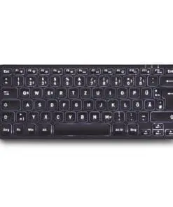 Perixx PERIBOARD-732B DE, Mini-Tastatur Wireless, mit Hintergrundbeleuchtung, schwarz