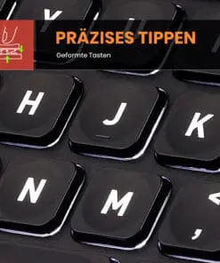 Alternative view of Perixx PERIBOARD-732B DE, Mini-Tastatur Wireless, mit Hintergrundbeleuchtung, schwarz