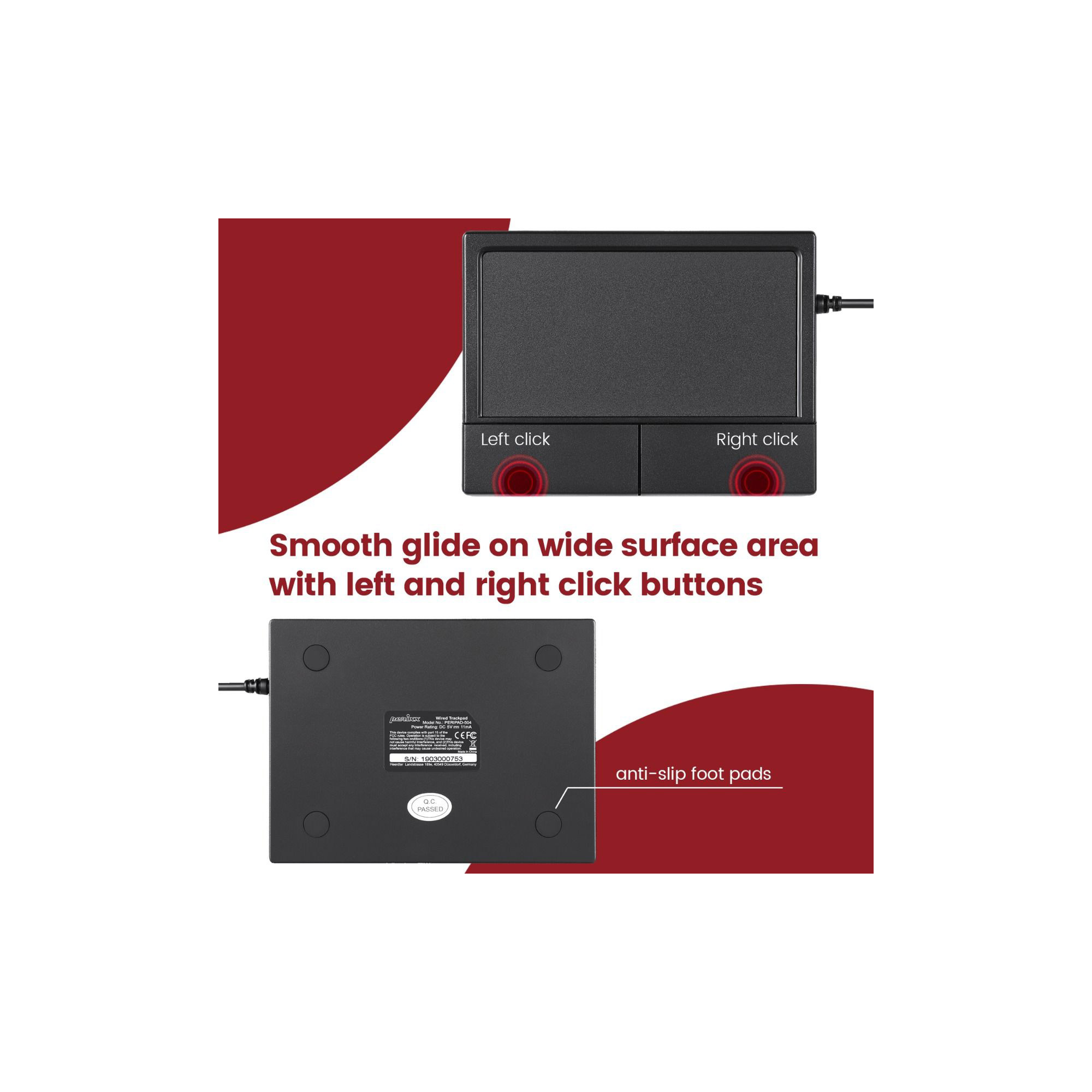 Perixx PERIPAD 504, Multi-Gesten Touchpad, schwarz Perixx PERIPAD 504, Multi-Gesten Touchpad, schwarz – Bild 3