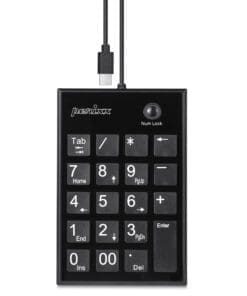 Perixx PERIPAD-202C, Nummernblock kabelgebungen USB-C mit 2x USB 2.0 Hub (USB-A), schwarz