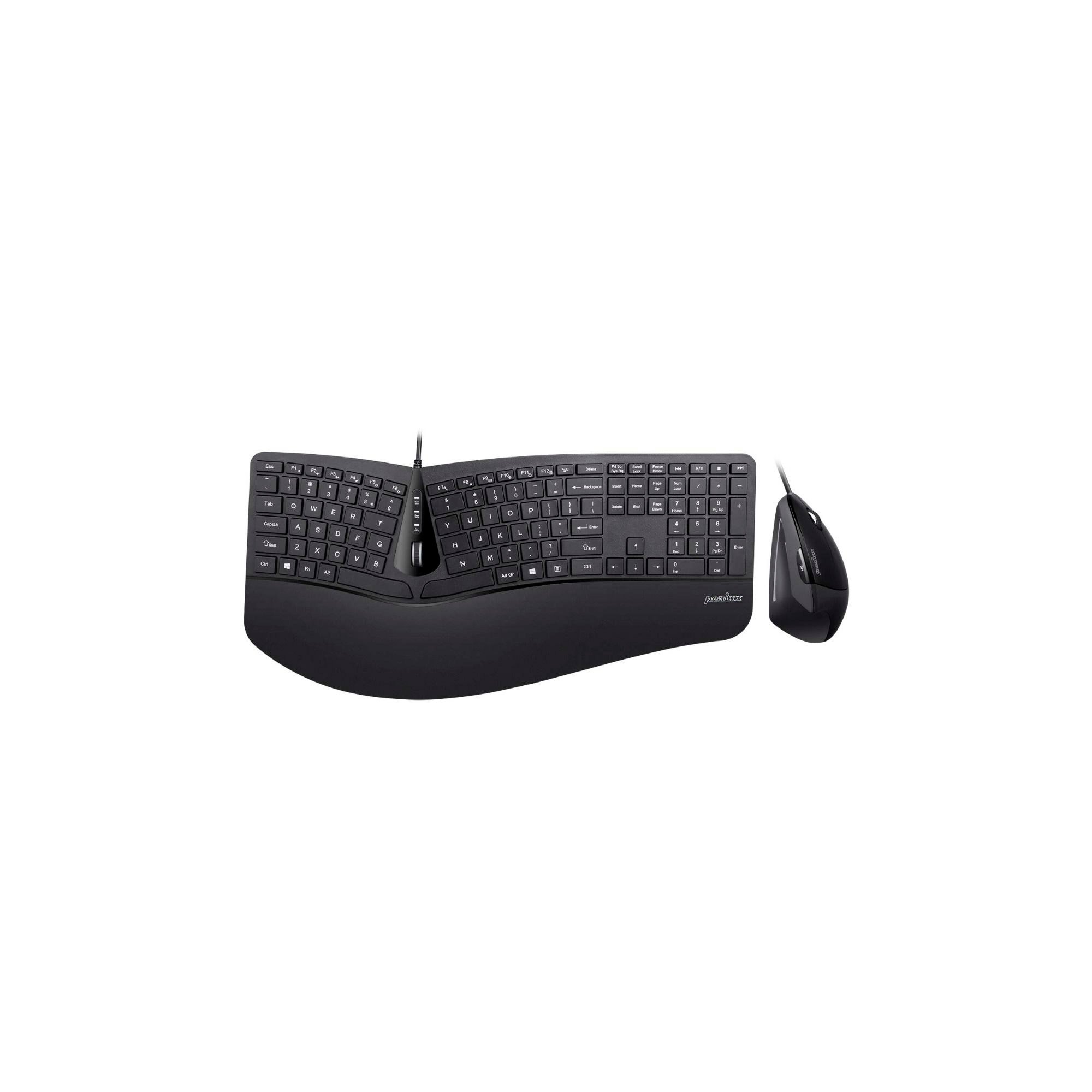 Perixx PERIDUO-505B, DE, Tastatur- und Maus Set, USB-Kabel, ergonomisch, schwarz Perixx PERIDUO-505B, DE, Tastatur- und Maus Set, USB-Kabel, ergonomisch, schwarz