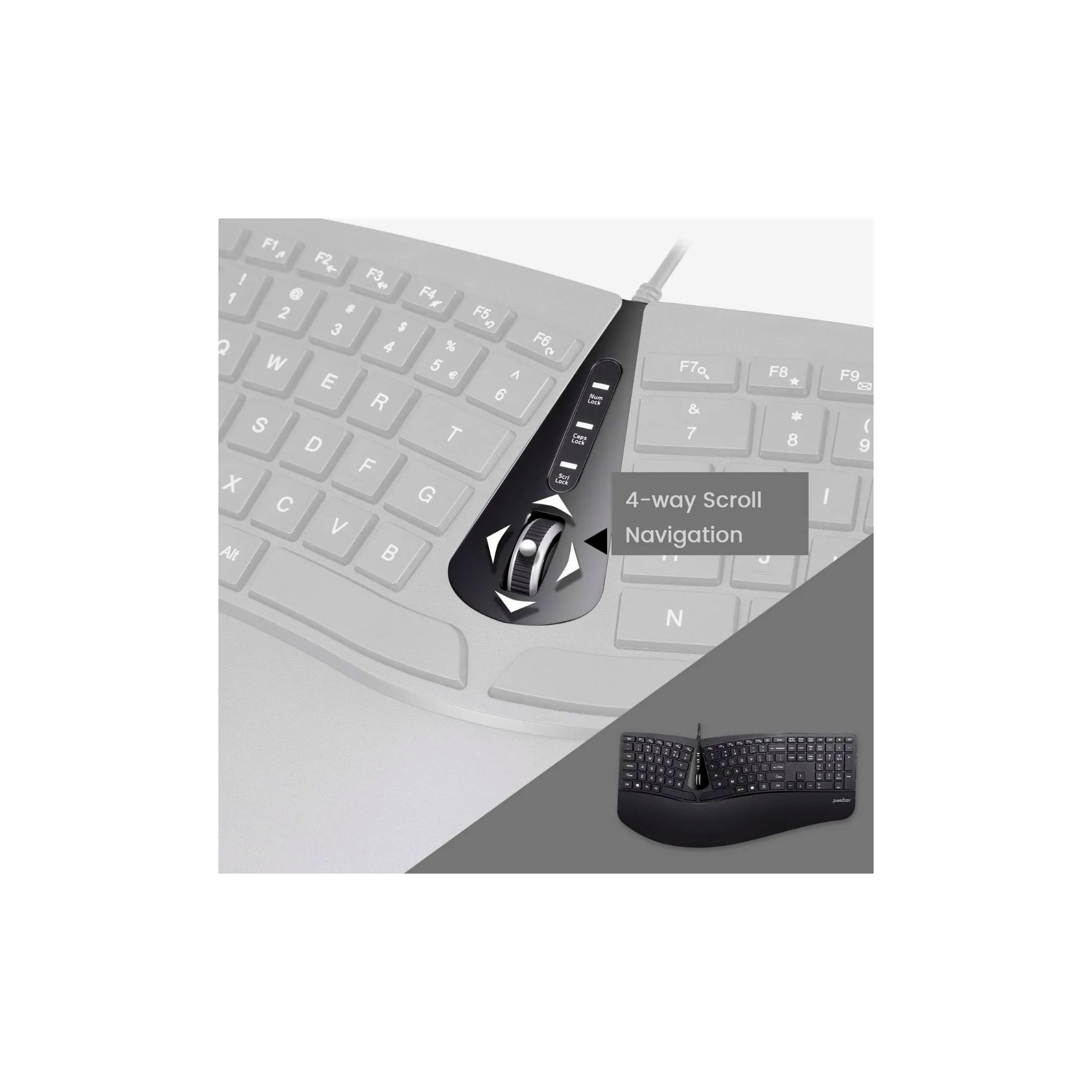 Perixx PERIDUO-505B, DE, Tastatur- und Maus Set, USB-Kabel, ergonomisch, schwarz Perixx PERIDUO-505B, DE, Tastatur- und Maus Set, USB-Kabel, ergonomisch, schwarz – Bild 3