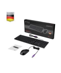 Alternative view of Perixx PERIDUO-117 P DE Tastatur-Maus-Set, PS/2, kabelgebunden, schwarz