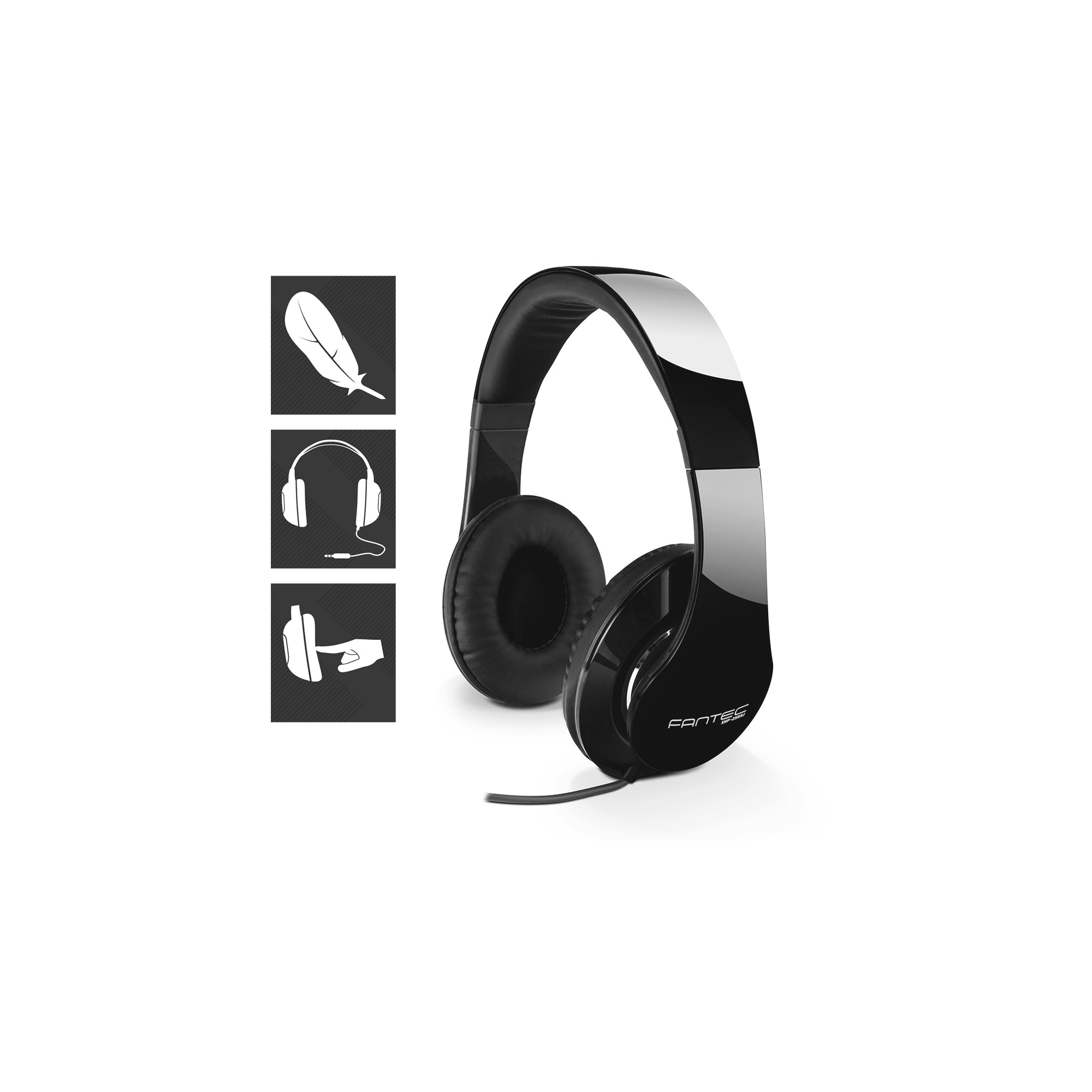 FANTEC SHP-250AJ-BB, Kopfhörer, stereo, 3,5mm-Klinke, schwarz FANTEC SHP-250AJ-BB, Kopfhörer, stereo, 3,5mm-Klinke, schwarz – Bild 3