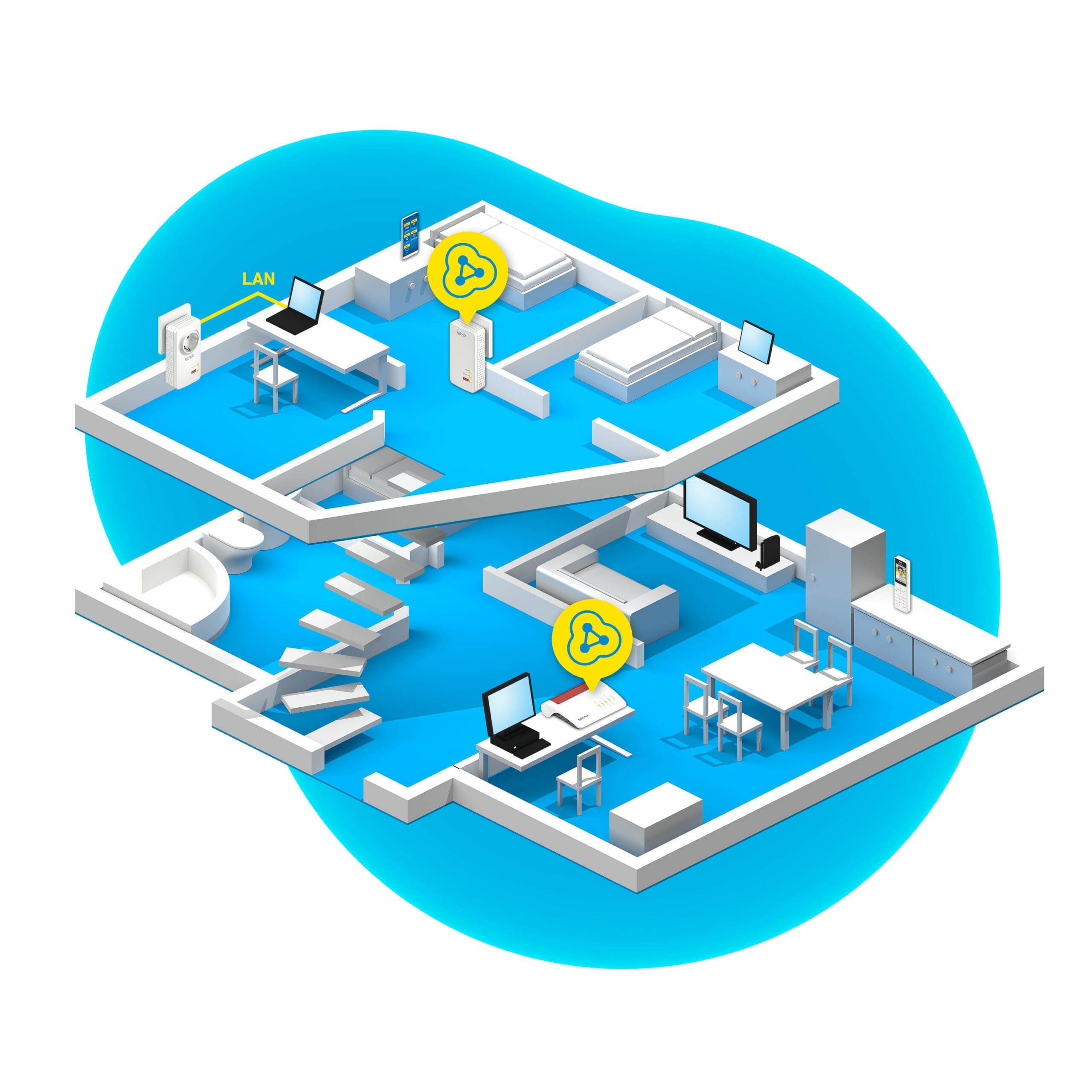 AVM FRITZ!Powerline 1260 WLAN AC Set 1200 MBit AVM FRITZ!Powerline 1260 WLAN AC Set 1200 MBit – Bild 5