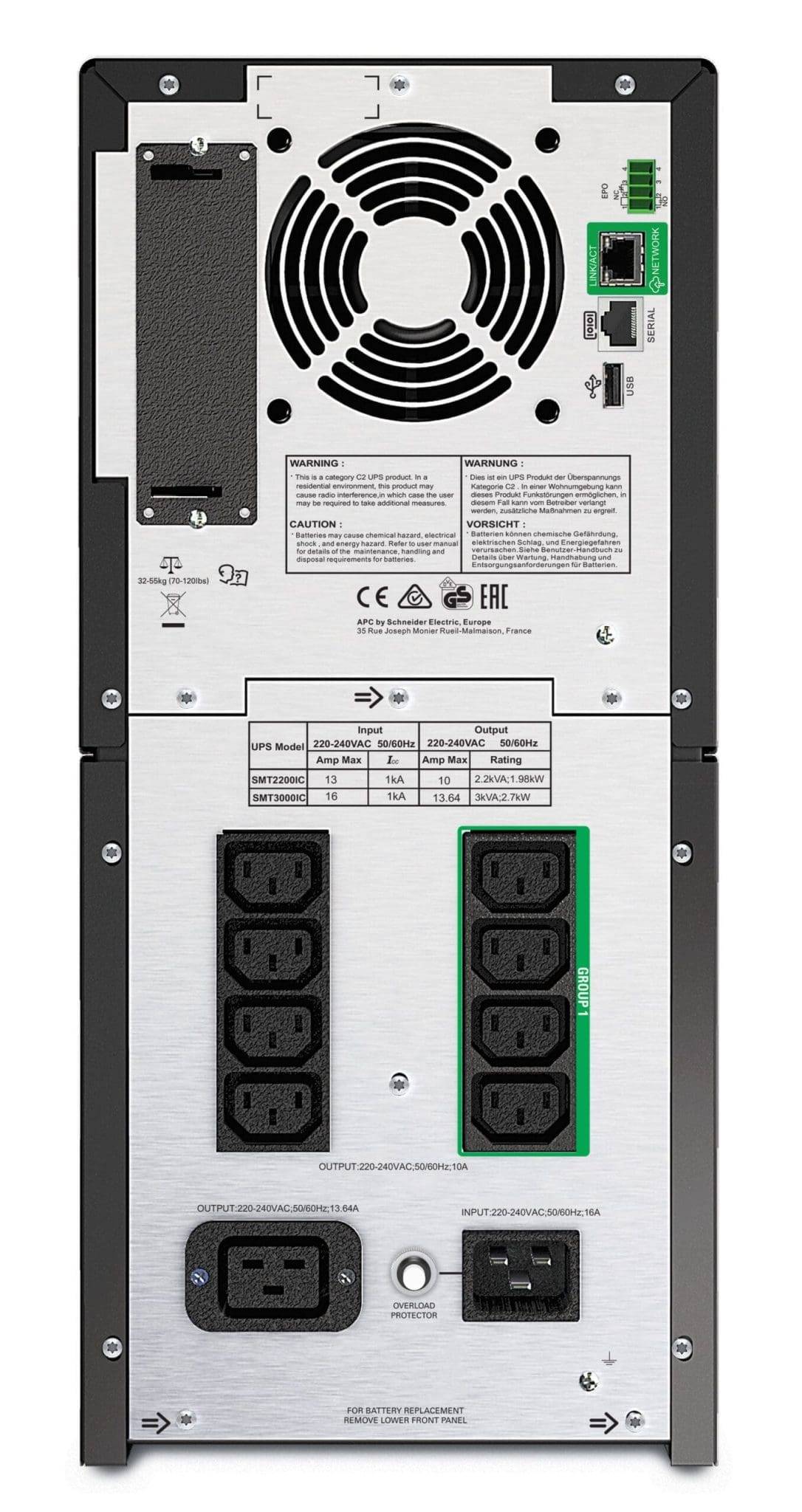 APC Smart-UPS SMT2200IC - 8x C13, 1x C19, USB, SmartConnect, 2200VA APC Smart-UPS SMT2200IC - 8x C13, 1x C19, USB, SmartConnect, 2200VA – Bild 2