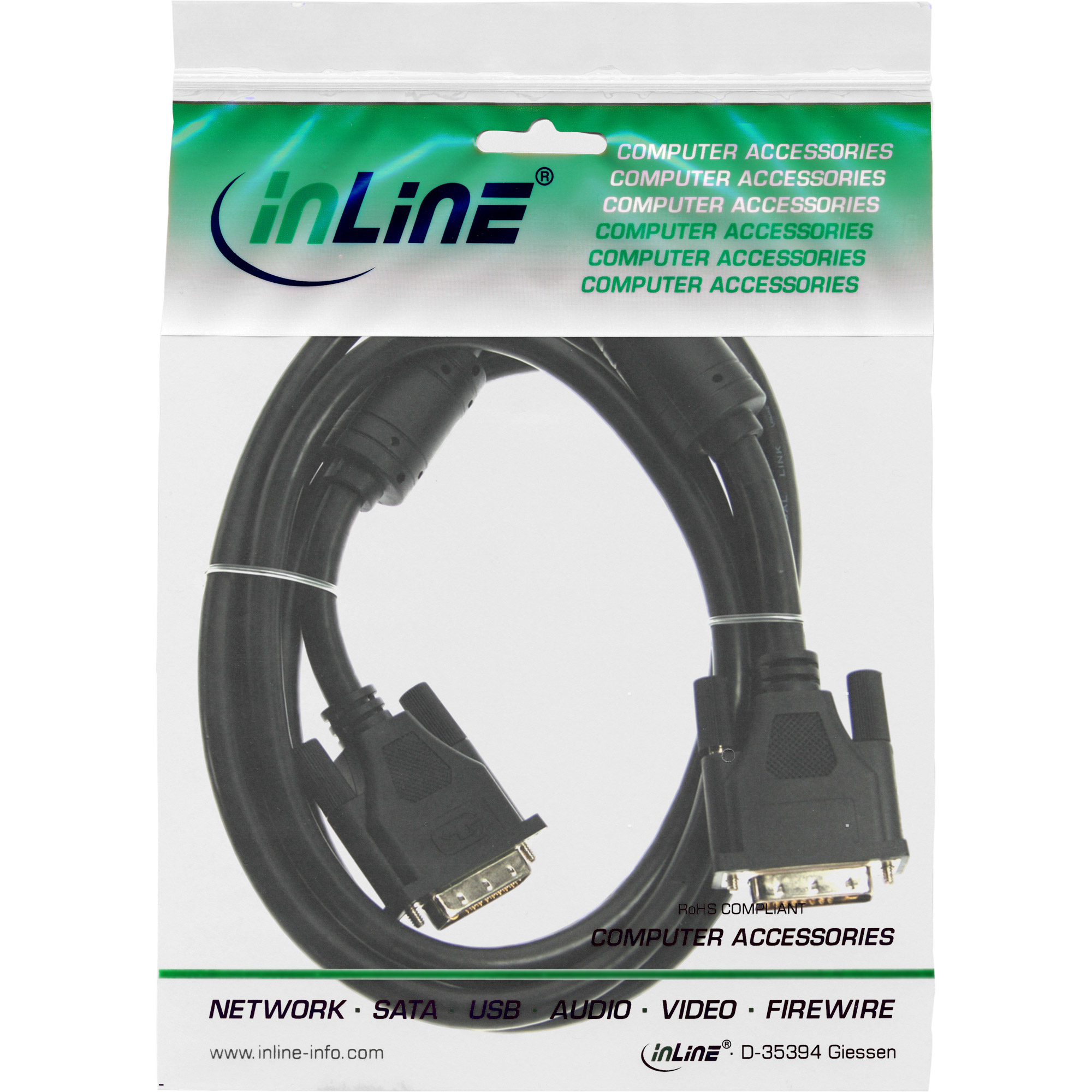 DVI-D Kabel, digital 18+1 Stecker / Stecker, Single Link, 2 Ferrite, 2m, schwarz DVI-D Kabel, digital 18+1 Stecker / Stecker, Single Link, 2 Ferrite, 2m, schwarz – Bild 2