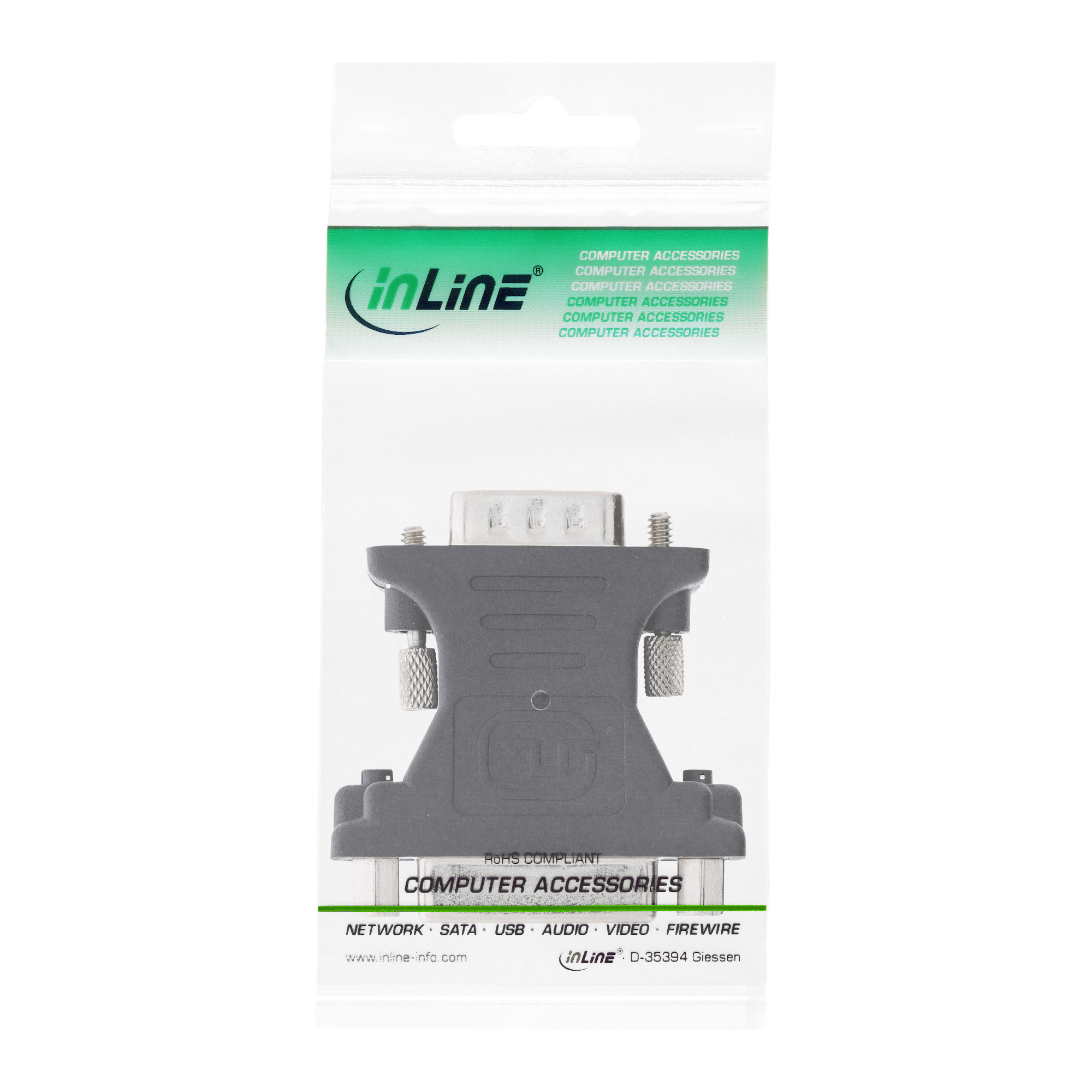InLine® DVI-A Adapter, Analog 24+5 Buchse auf 15pol HD Stecker (VGA), schwarz InLine® DVI-A Adapter, Analog 24+5 Buchse auf 15pol HD Stecker (VGA), schwarz – Bild 3