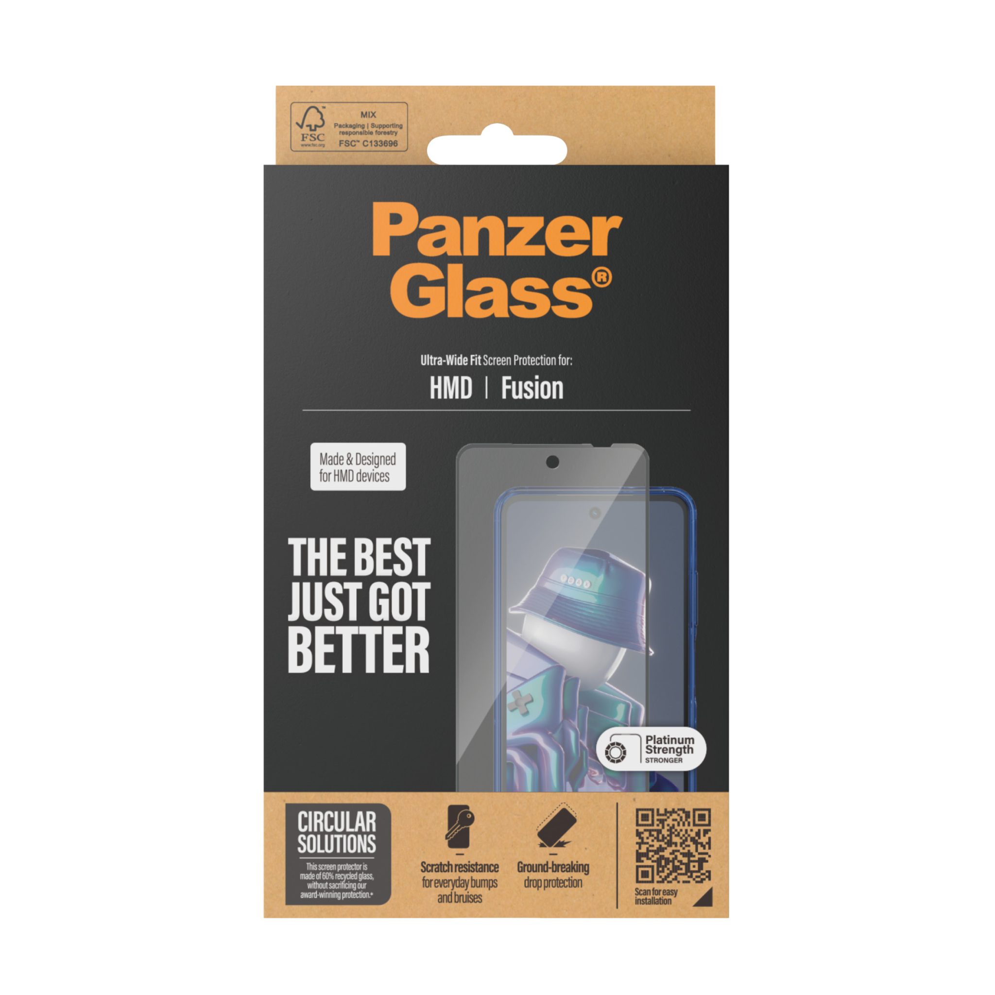 PanzerGlass Screen Protector w. Black Frame HMD Fusion / UWF PanzerGlass Screen Protector w. Black Frame HMD Fusion / UWF – Bild 3