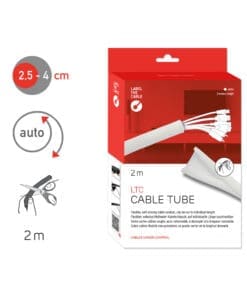 Label-The-Cable Tube, LTC 5120, Kabelschlauch 2 Meter weiß, weiß