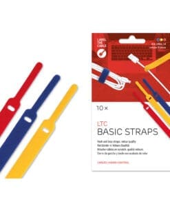 Label-The-Cable Basic, LTC 1130, 10er Set mix (gelb, blau, rot)