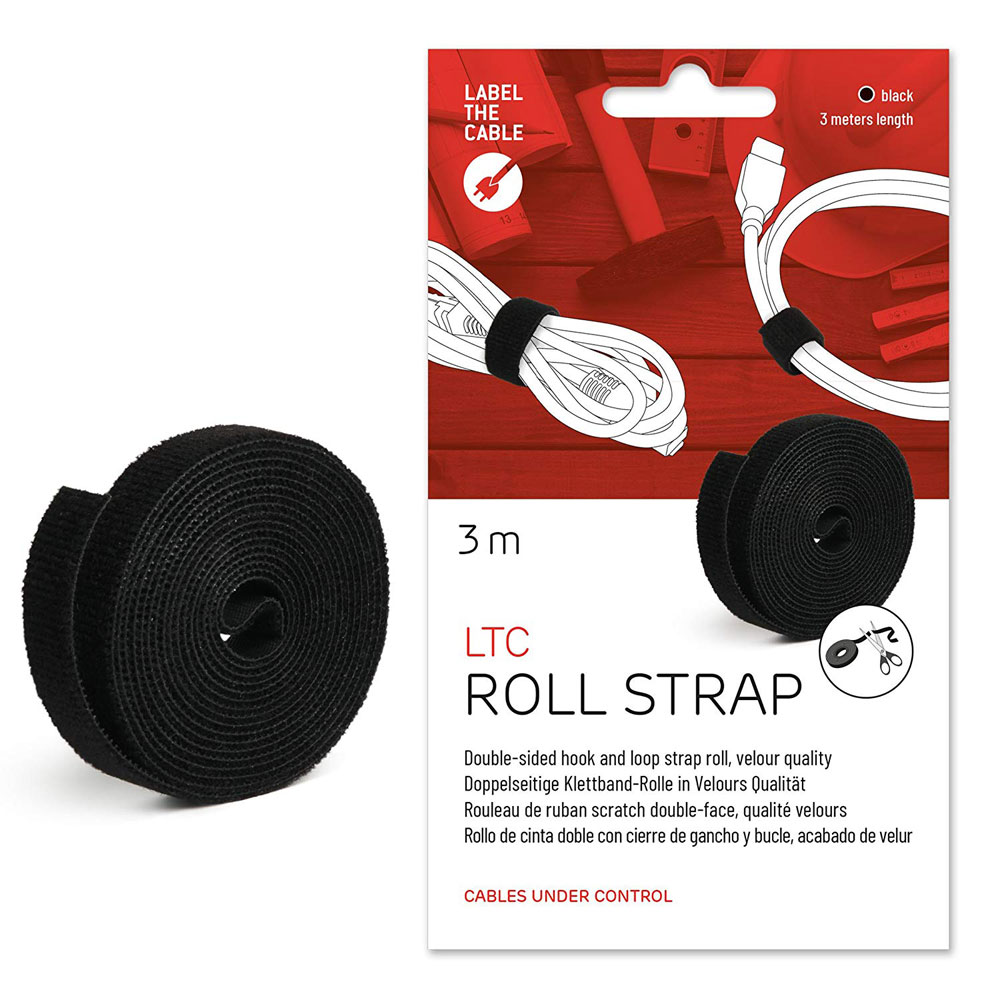 Label-The-Cable LTC Roll Strap, Klettbandrolle, 3m, schwarz Label-The-Cable LTC Roll Strap, Klettbandrolle, 3m, schwarz