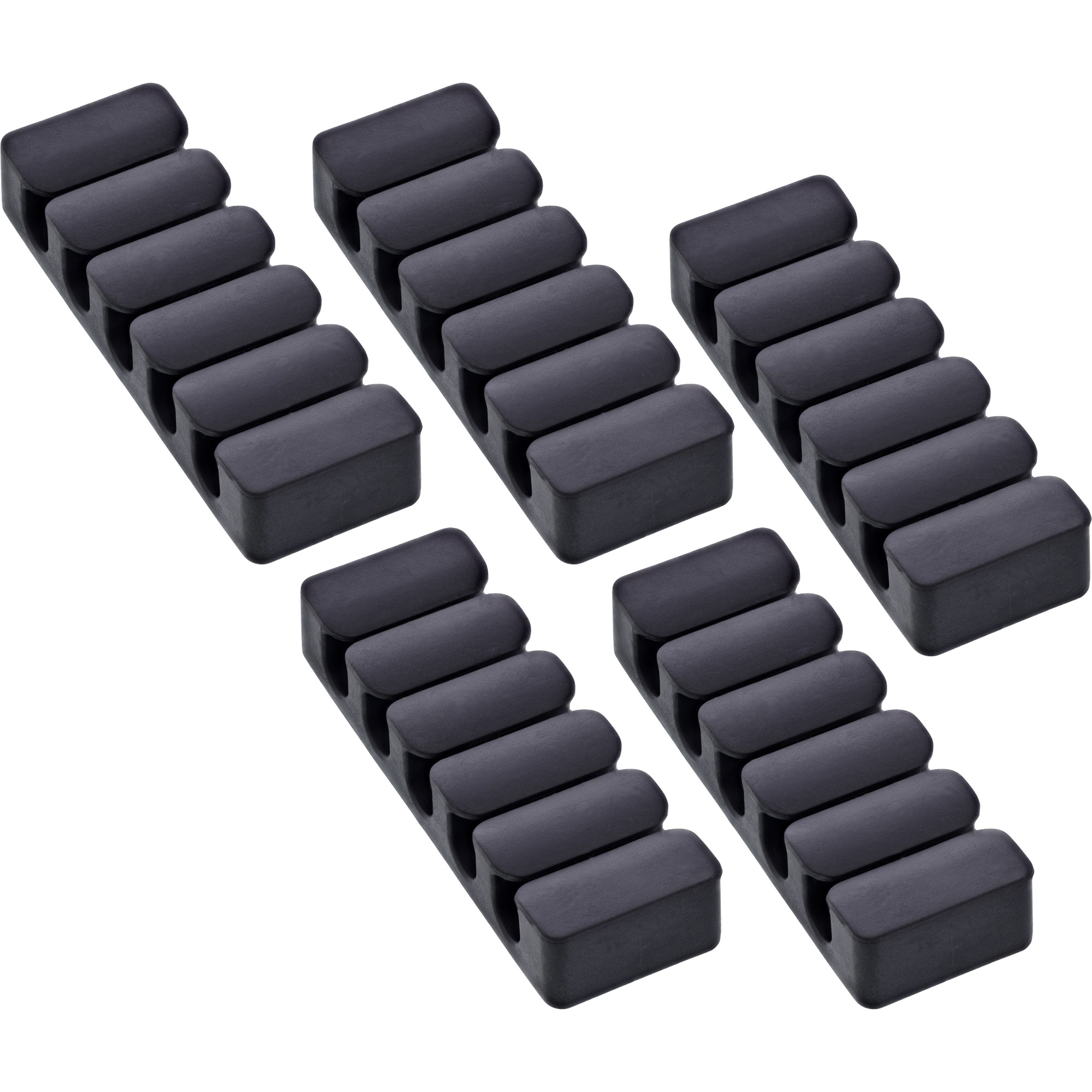 5er Pack InLine® Kabelclip, 5-fach, selbstklebend, schwarz 5er Pack InLine® Kabelclip, 5-fach, selbstklebend, schwarz
