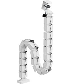 InLine® Kabelkanal flexibel, höhenverstellbare Tische mit Tischklemme, weiß