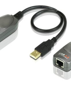 ATEN UCE260 USB 2.0 Extender, USB-Verlängerung bis zu 60 m über Cat.5e, schwarz