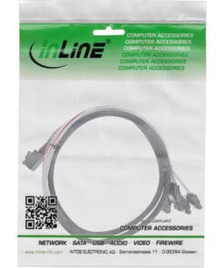 Alternative view of InLine® Mini SAS HD Kabel, SFF-8643 zu 4x SATA + Sideband, 0,5m, schwarz