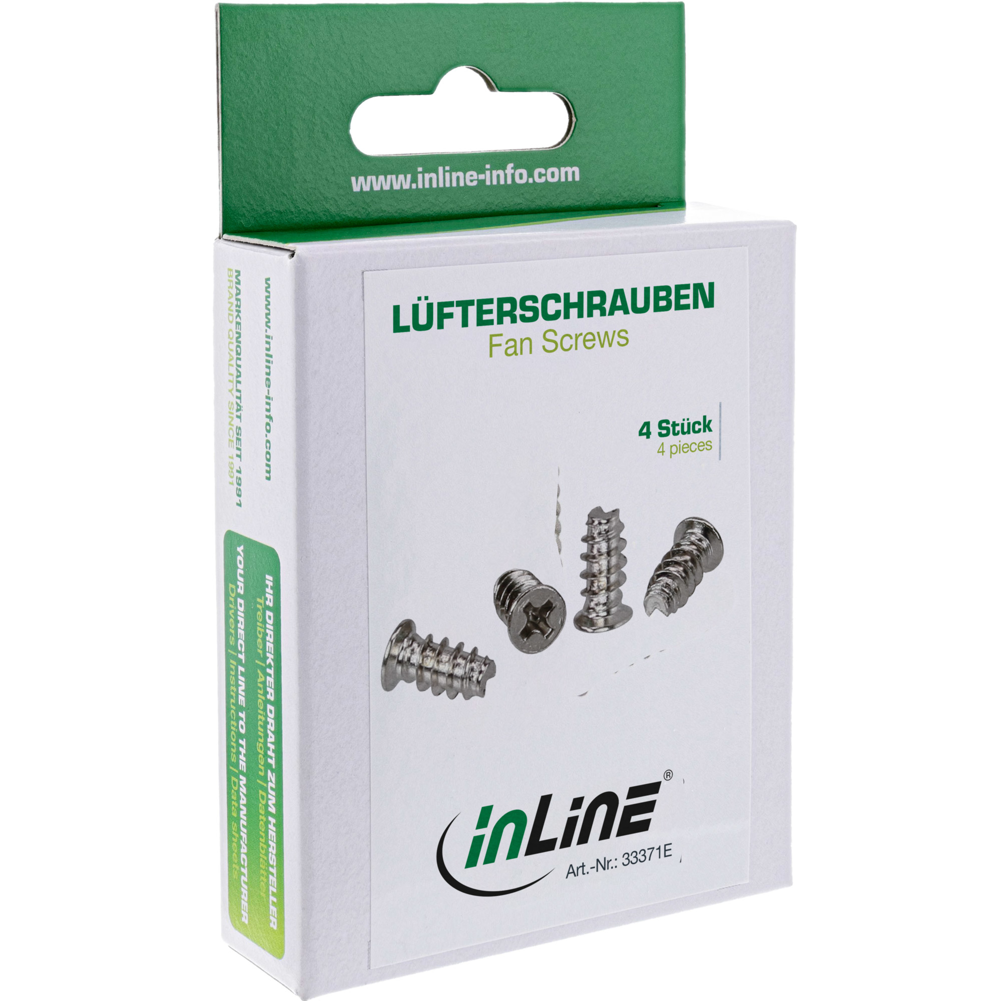 InLine® Lüfterschrauben, 5,0x10,0mm, verzinkt, 4er Pack InLine® Lüfterschrauben, 5,0x10,0mm, verzinkt, 4er Pack – Bild 2