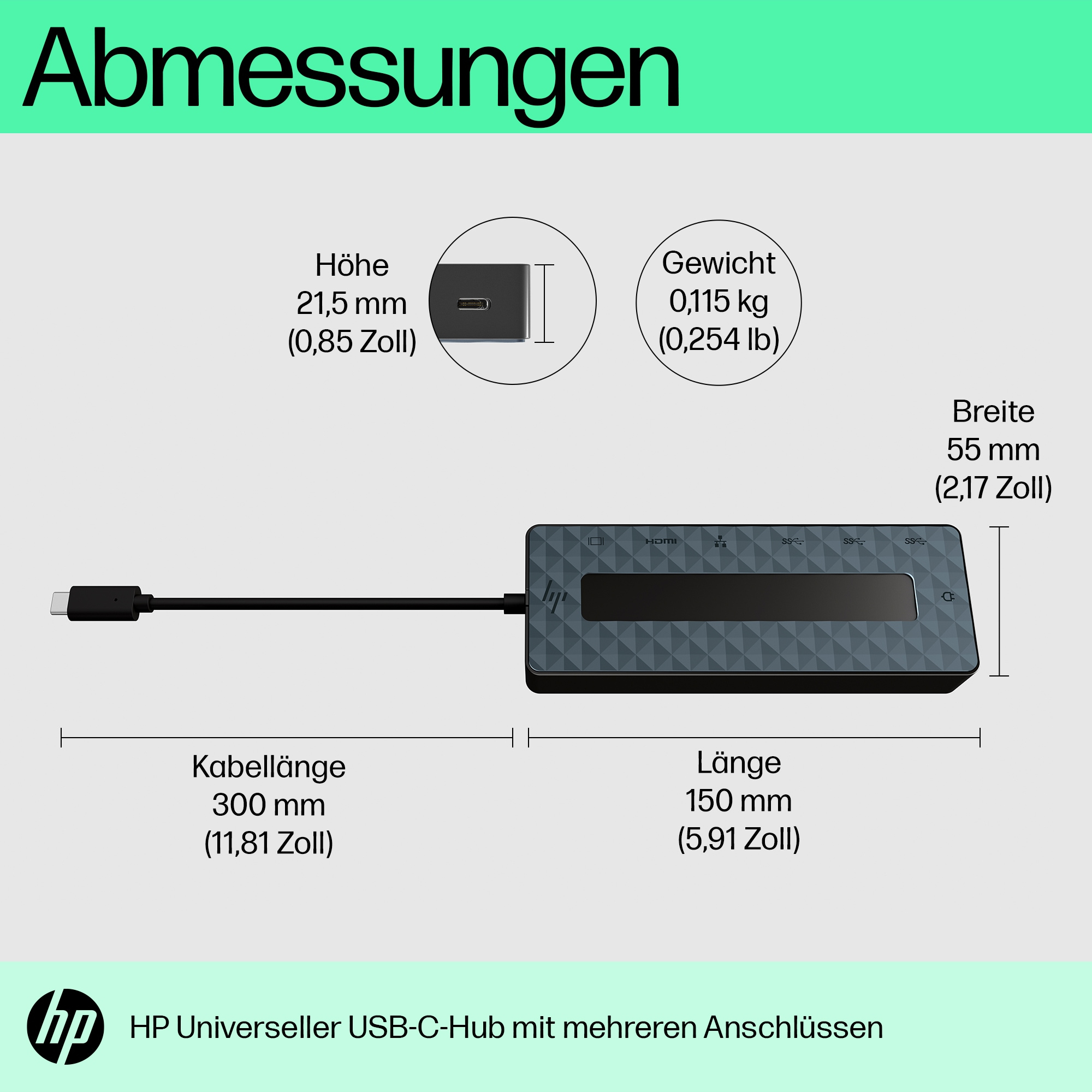 HP USB-C Port Hub (Reisedock für X2 G8) HP USB-C Port Hub (Reisedock für X2 G8) – Bild 9