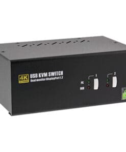 InLine® KVM Desktop Switch, 2-fach, Dual-Monitor DisplayPort 1.2, 4K, USB 2.0, Audio