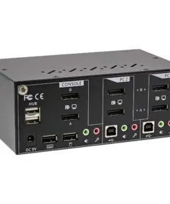 Alternative view of InLine® KVM Desktop Switch, 2-fach, Dual-Monitor DisplayPort 1.2, 4K, USB 2.0, Audio