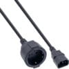 InLine® Netz Adapter Kabel, Kaltgeräte C14 auf Schutzkontakt Buchse, für USV, 1m, schwarz