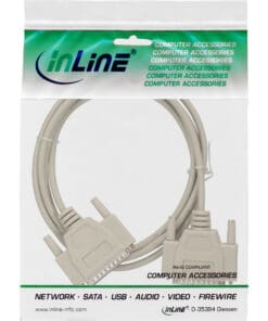 Alternative view of InLine® Serielles Kabel, 25pol Stecker / Stecker, vergossen, 1:1 belegt, 2m, beige