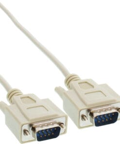 InLine® Serielles Kabel, 9pol Stecker / Stecker, vergossen, 1:1 belegt, 3m, beige