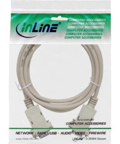 Alternative view of InLine® Nullmodemkabel, 9pol Buchse / Buchse, 10m, geklippt, beige